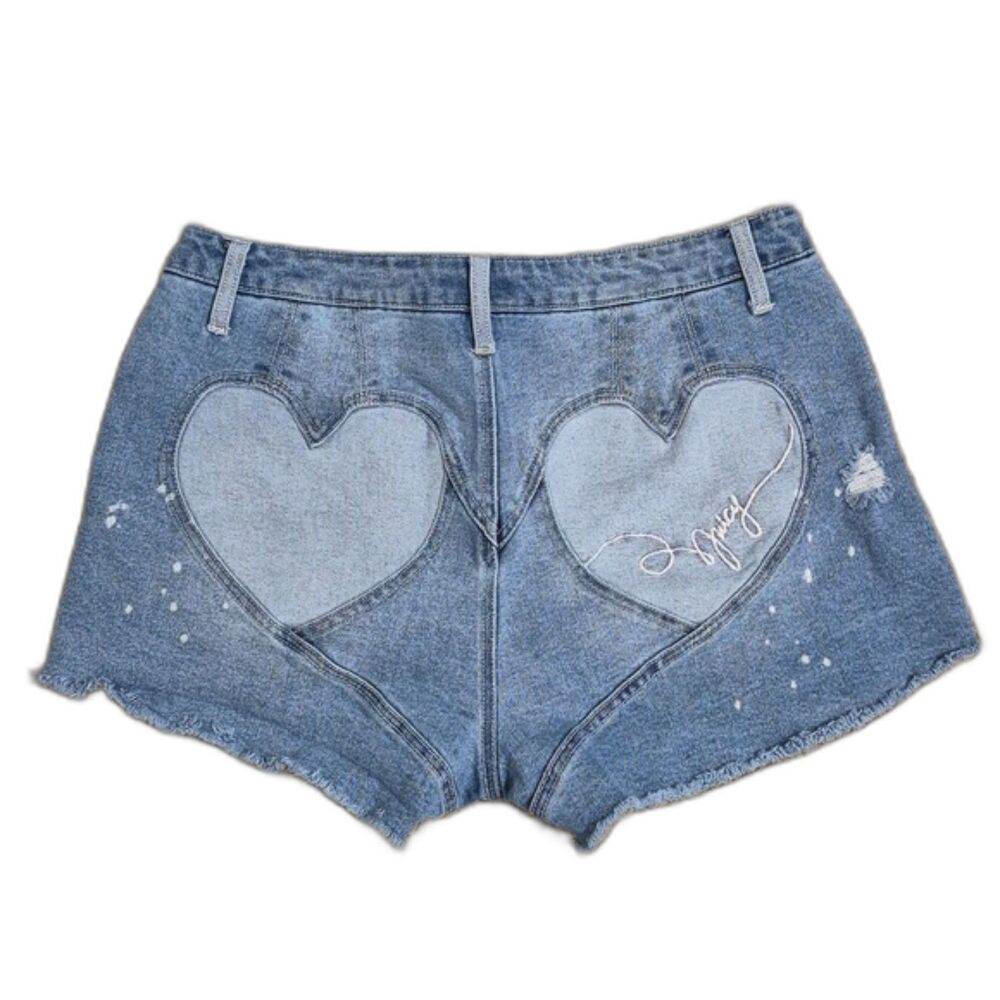 Juicy Couture Denim Shorts 31 Patchwork Western Short Cutoff Style Two of Hearts